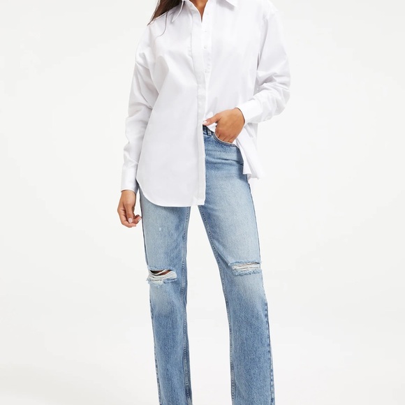 NWT Good Americann BUTTON DOWN 2.0 SHIRT - Picture 2 of 8